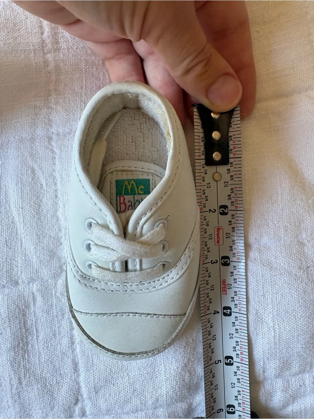 Vintage McBaby White Lace-Up Shoes Baby Size 2